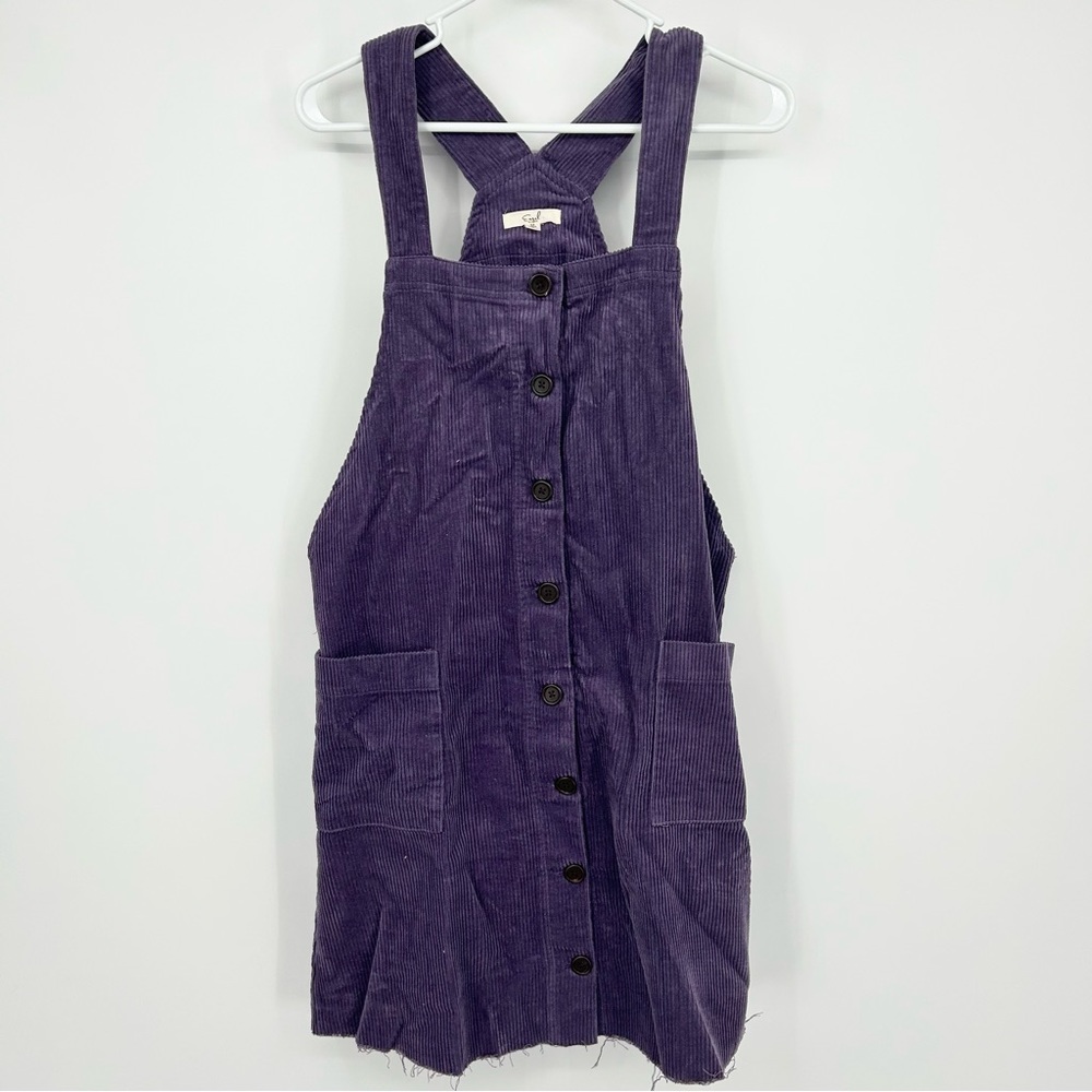 Easel Los Angeles Corduroy Overall Mini Dress